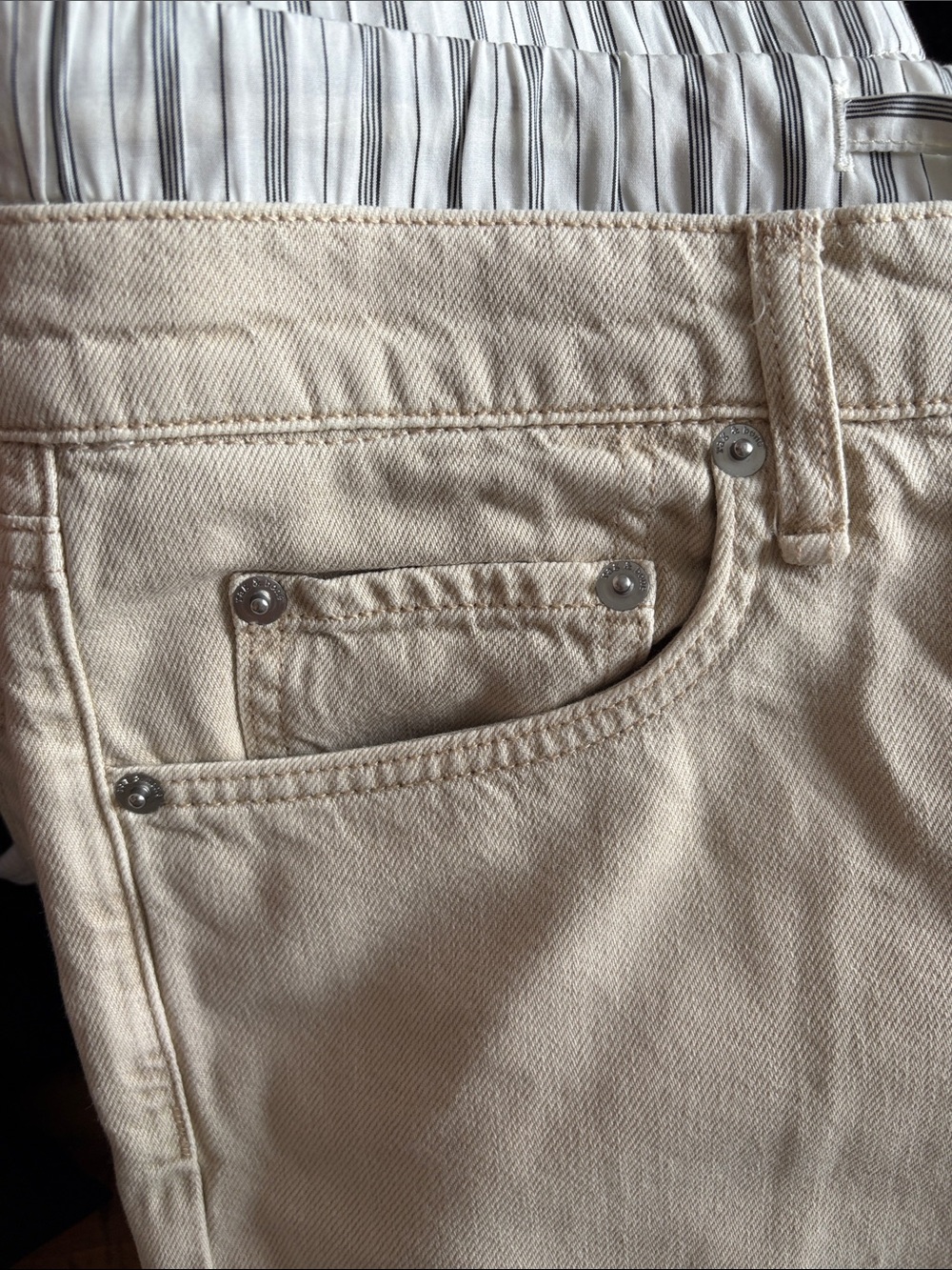 rag & bone Cream Drawstring Jeans - Picture 9 of 9